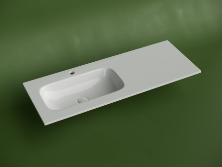 Раковина из сантехнического фарфора Ceramica Nova GRACE CN7020 121х46 накладная цвет белый 1 отверстие под смеситель