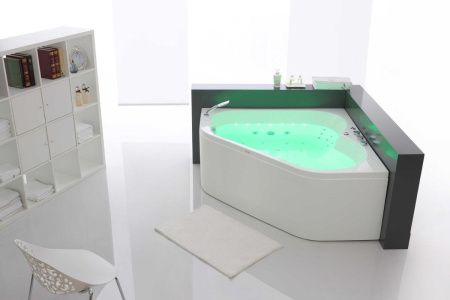 Ванна акриловая гидромассажная SSWW A2202DGSP 150х150 угловая четверть круга с каркасом