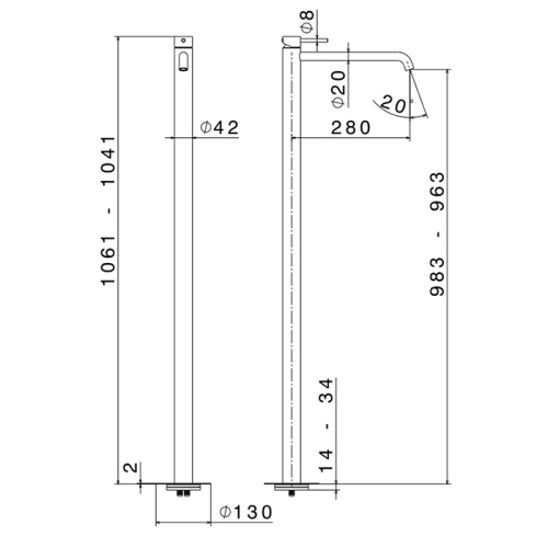 Смеситель Newform X-STEEL 316 69618EX.59.064 напольный оружейная сталь без термостата - фото 2