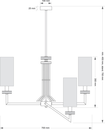 Люстра на штанге Kutek Genova (Генова) GEN-ZW-3(P/A)