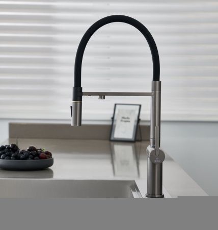 Смеситель для кухни Rose R458T на мойку оружейная сталь