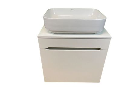 Тумба с раковиной Sintesi STL.W7013_SIN-LVB-APP-409 60х60 подвесная цвет белый