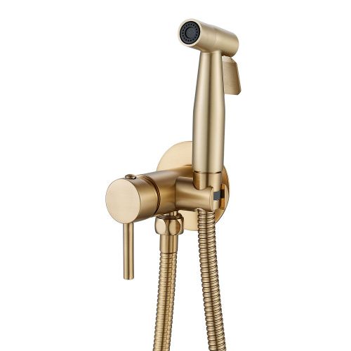 Гигиенический душ со смесителем Shevanik S147G золотой сатин - фото 2