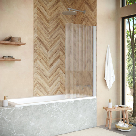 Душевая шторка на ванну Vegas-Glass EV+EV NOVO EV NOVO 76 07 Moru R 76х139 стекло рифленое профиль хром матовый ориентация правая