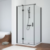 Душевой уголок Vegas-Glass AFP-Fis TUR+NOVO AFP-Fis NOVO 80*100 02М 01 L 80х100 стекло прозрачное профиль черный матовый без поддона