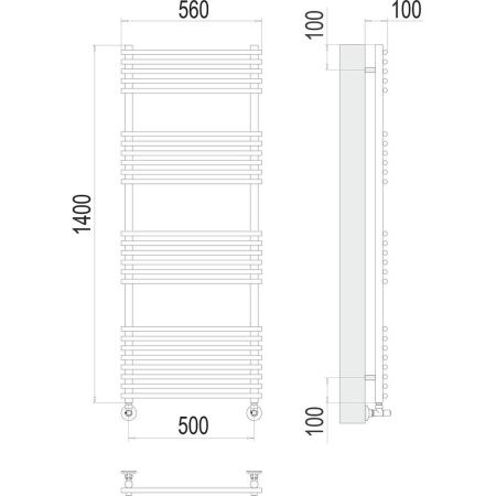 Полотенцесушитель водяной Terminus 4670078530578 55х140 хром