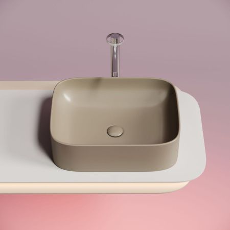 Раковина из сантехнического фарфора Ceramica Nova ELEMENT CN6052MC 50х40 накладная цвет коричневый без отверстий под смеситель