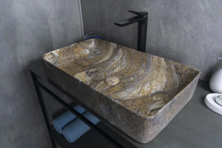 Раковина керамическая Gid Geométrico 54475 60х30 накладная цвет многоцветный без отверстий под смеситель