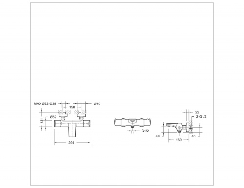 Смеситель для ванны Bravat Nizza F6353387CP-01-RUS настенный хром - фото 2