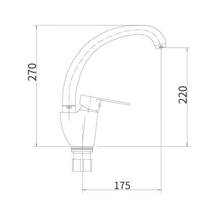 Смеситель для кухни Fashun A54119 на мойку сатин