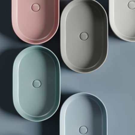 Раковина из сантехнического фарфора Ceramica Nova ELEMENT CN6048MC 61х39 накладная цвет капучино матовый без отверстий под смеситель