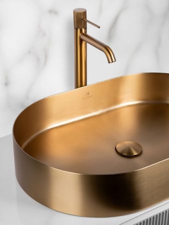 Раковина из нержавеющей стали AltroBagno Eterno AltroBagnoEterno001025OrSp 60х40 накладная цвет золото