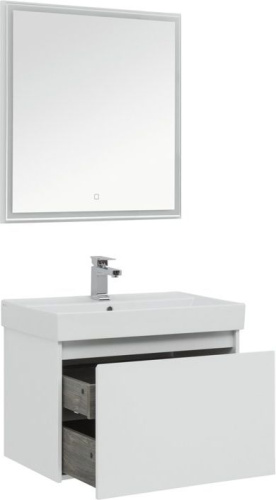 Комплект мебели: тумба с раковиной + зеркало Aquanet Nova Lite 00242296 75,7х46х136,5 напольный/подвесной - фото 2