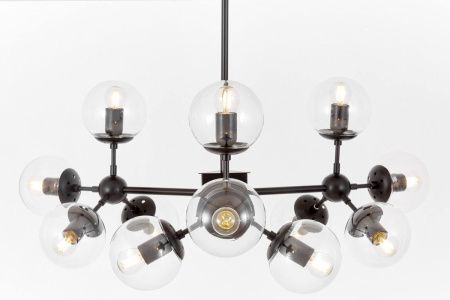 Люстра на штанге Lumina Deco Zodiak (Зодиак) LDP 160-12 BK+PR