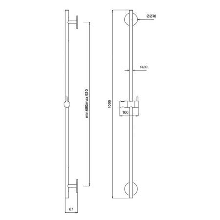 Душевая штанга Almar E087075.HB цвет бронза