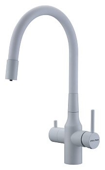 Смеситель для кухни Paulmark SALIX Sa213419-431 на раковину белый матовый без термостата