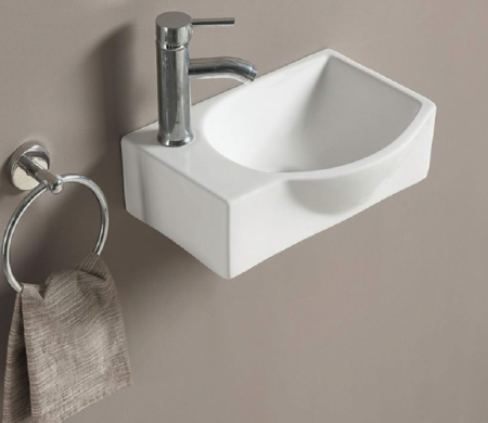 Раковина из санфаянса CeramaLux 78404R 40х29 подвесная цвет белый 1 отверстие под смеситель