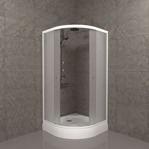 Душевой уголок Тритон Ультра Щ0000064624 80х80 стекло матовое профиль белый с поддоном - фото 3