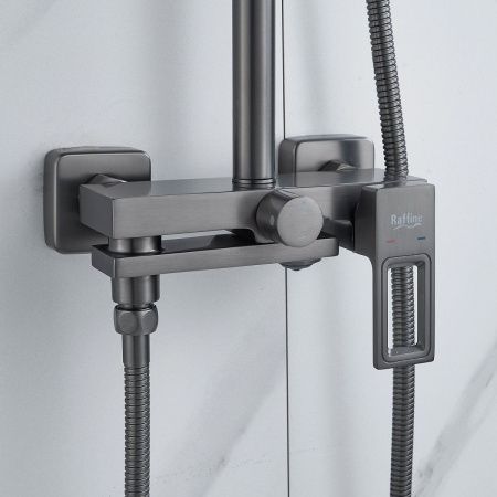 Душевая стойка Raffine F3696T настенная цвет оружейная сталь
