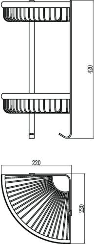 Полка в ванную комнату Savol S-W5854-2 - фото 2