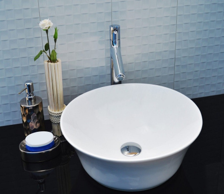 Раковина из санфаянса CeramaLux 9381 42х42 накладная цвет белый