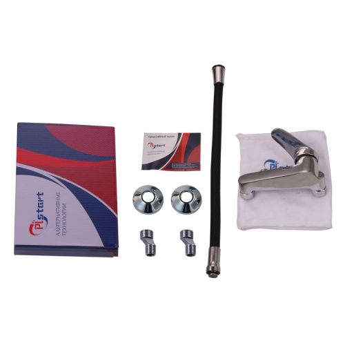 Смеситель для кухни Plstart PD46001-7 настенный черный/хром - фото 4