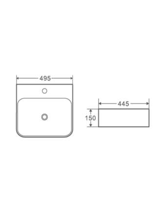 Раковина из сантехнического фаянса WeltWasser WW SK 10000004580 40 см накладная цвет белый 1 отверстие под смеситель