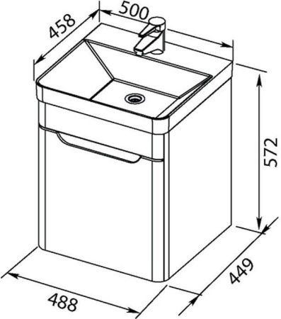 Тумба с раковиной Aquanet София 00212585 50х50 подвесная цвет белый