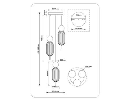 Светильник подвесной Ambrella Light Ceramo Modern (Церамо Модерн) LH53102