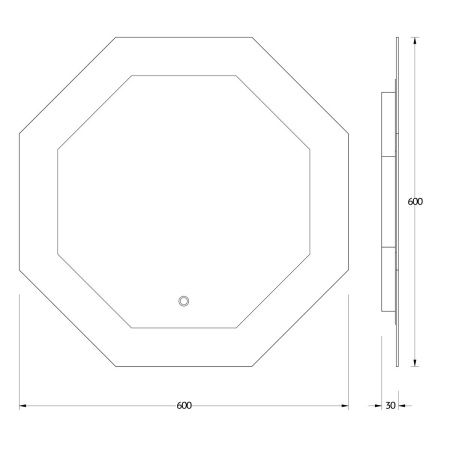 Зеркало с подсветкой Evoform Ledshine BY 2603 60х60 подвесное