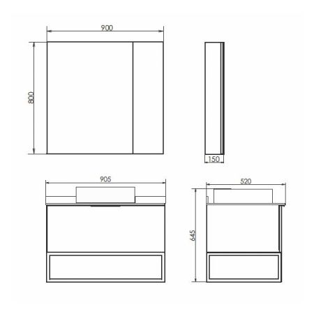 Тумба с раковиной Comforty Порто 00-00008927CF 90х50 подвесная цвет коричневый