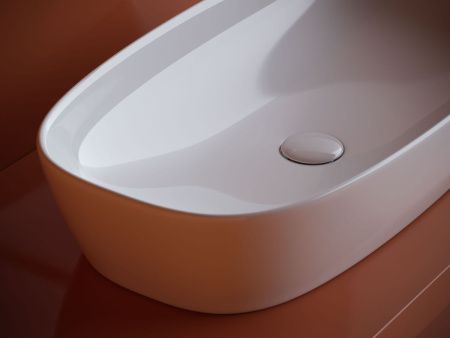 Раковина из сантехнического фарфора Ceramica Nova ELEMENT CN5040 70х40 накладная цвет белый без отверстий под смеситель