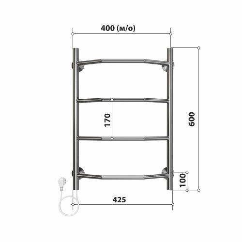 Полотенцесушитель Stelmix 4670078543158 43х60 электрический хром - фото 3