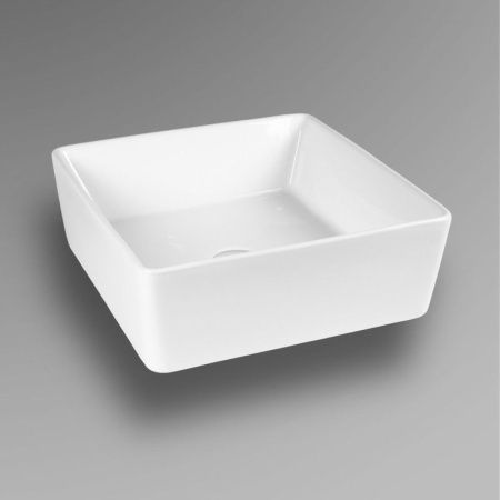 Раковина из сантехнического фарфора Bond Cube S54-390 40х40 накладная цвет белый без отверстий под смеситель