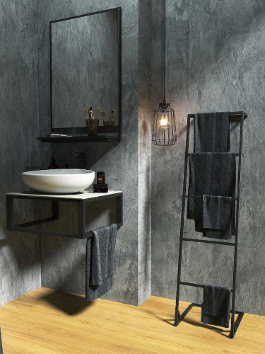 Зеркало в ванную 1MarKa Grunge loft Ц0000007990 60х90 цвет черный - фото 3