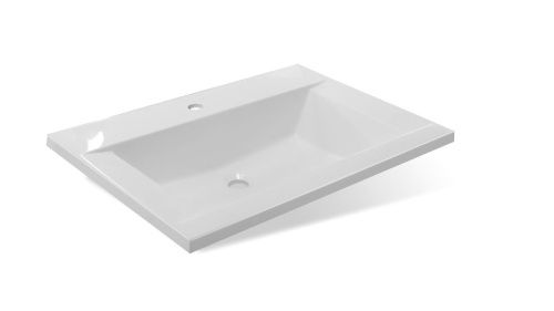 Раковина из искусственного камня Эстет Рава ФР-00014960 70х50 накладная цвет белый 1 отверстие под смеситель