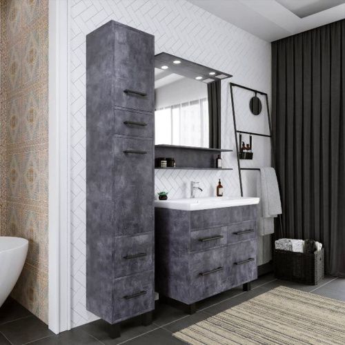 Зеркало с подсветкой Бриклаер 4627125415180 90х90 цвет цемент - фото 4