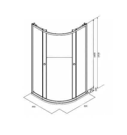 Душевой уголок Parly ZF81B 80х80 стекло матовое профиль черный с поддоном