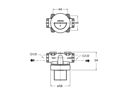 Встроенная часть гигиенического смесителя Cristina CS67600