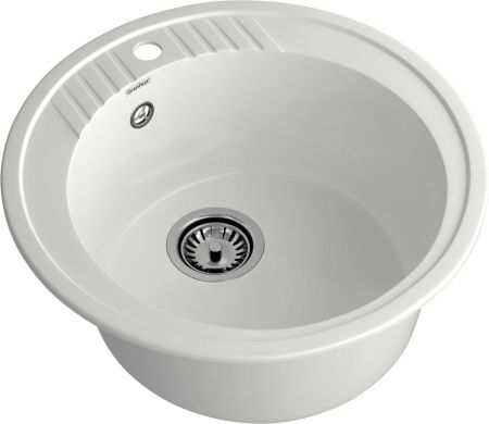 Кухонная мойка Granfest Rondo R-520 иней 50х50 цвет белый поверхность матовая
