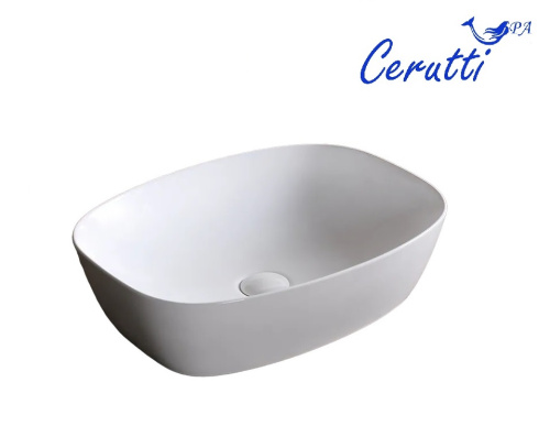 Раковина из сантехнического фарфора Cerutti SPA CR0064 51х39 накладная цвет белый - фото 5