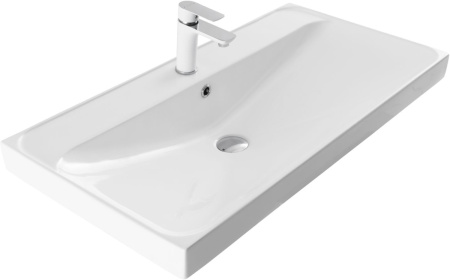 Раковина керамическая Aquanet Flash 00333269 92х47 полувстраиваемая цвет белый 1 отверстие под смеситель