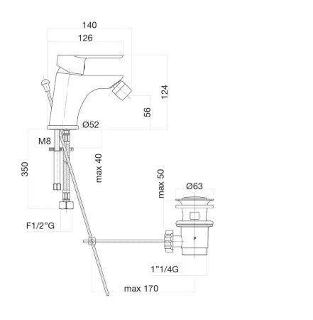 Смеситель Fiore 81CR8130 на биде хром