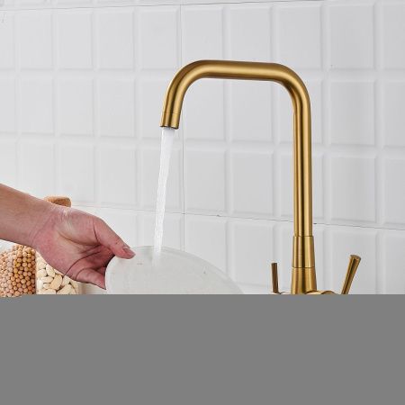 Смеситель для кухни Shevanik S528G на мойку золото