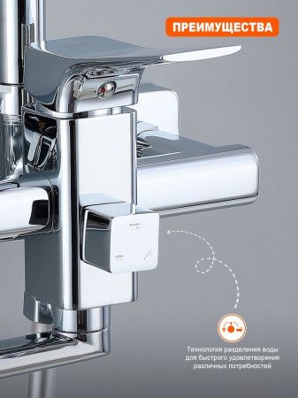 Душевая стойка ProHanss P62.24 настенная цвет хром