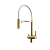 Смеситель для кухни Sancos Imola SC4010BG на мойку брашированное золото/белый