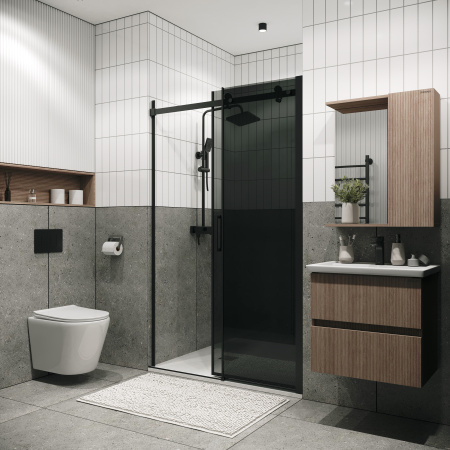 Душевая дверь Grossman Classic 100.K33.04.130.21.10 130х195 стекло тонированное профиль черный матовый