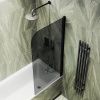 Душевая шторка на ванну Maybah Glass MGV-603-6 40х140 стекло тонированное профиль черный ориентация универсальная