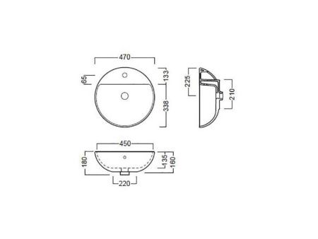 Раковина из сантехнического фаянса Hatria HAPPY HOUR YXSJ01 50х50 накладная цвет белый 1 отверстие под смеситель