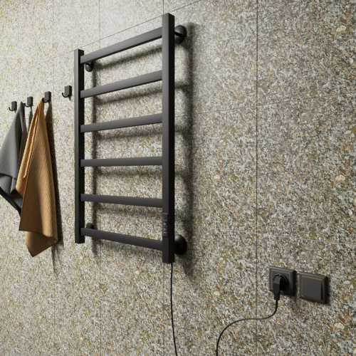 Полотенцесушитель Маргроид Вид 81-10 профильный 8110p-8050-1081-9005R 53х81 электрический черный матовый - фото 4